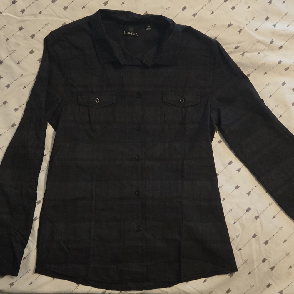 Men's BURNSIDE Black Button-Up Shirt (NEW W TAGS)